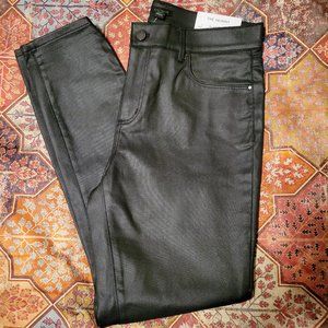 NWT Ann Taylor Coated Metallic Pewter Skinny Stretch Jeans Size 10